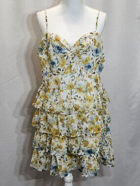 Layered With Love Floral Eyelet Ruffle Tiered Dress XL NWT